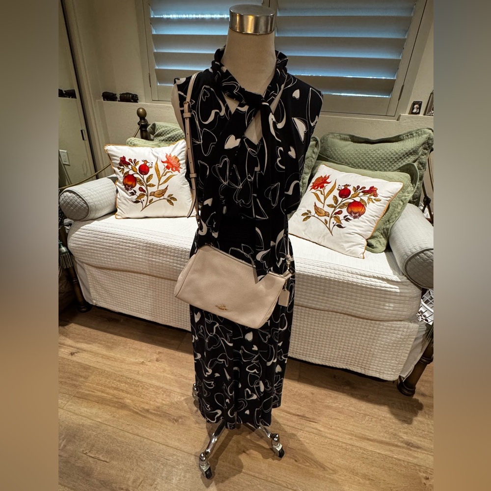 A B&W Valentine heart-themed Karl Lagerfield midi sleeveless dress for everyday